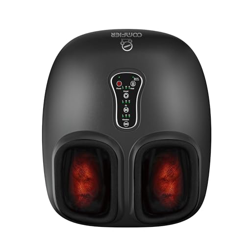 COMFIER 2026 Shiatsu Foot Massager with Heat, FSA Eligible Items Only List | Plantar Fasciitis & Neuropathy Pain, 3 Kneading, 5 Compression, 3 Vibration, 2 Heat Levels, Size 13, Gift for Men & Women
