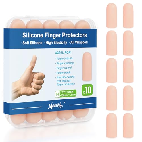 Gel Finger Cots Protectors, Silicone Covers, Bandages, Caps & Sleeves, Nude |