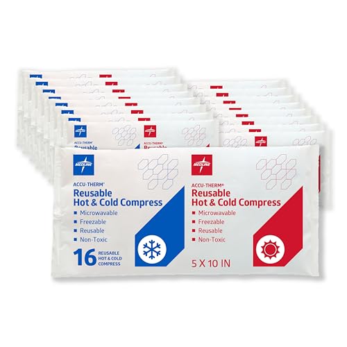 Medline Accu-Therm Reusable Hot/Cold Gel Packs, 5” x 10”, Soft & Flexible,