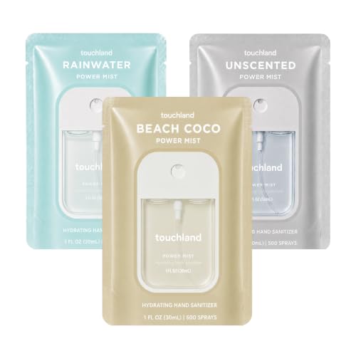 Touchland Dye Free Trio Hydrating Hand Sanitizer Spray Set Travel Size |
