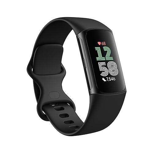 Google Fitbit Charge 6 - Fitness Tracker - Obsidian/Black | Google apps, heart rate on exercise equipment, 3-month Google Health Premium membership included, small and large bands