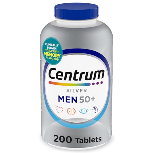 Centrum Silver Men's 50+ Multivitamin with Vitamin D3, B-Vitamins, Zinc for Memory