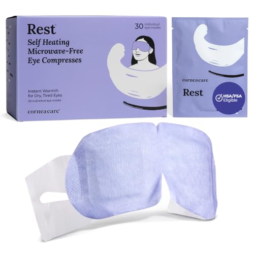 CorneaCare Rest Self Heating Warm Compress for Dry, Tired Eyes | 30