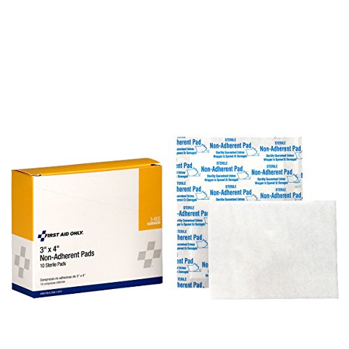 First Aid Only 3-605: 3"X4" Non-Adherent Pads, 10/Box