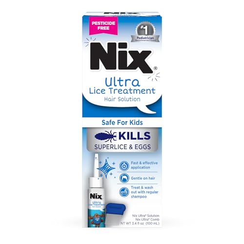 Nix Ultra Lice Treatment Hair Solution & Lice Comb, 3.4 Fl Oz