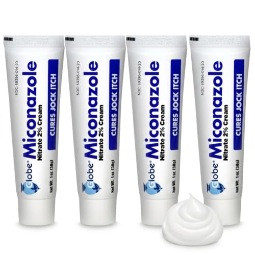 Globe Miconazole Nitrate 2% Antifungal Cream, 1 oz Tube, 4 Pack |