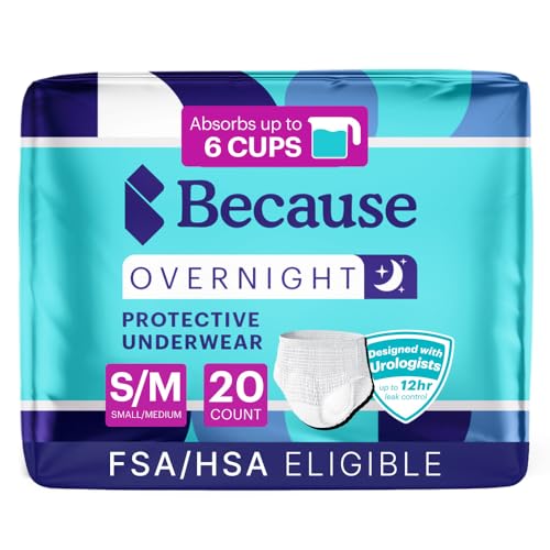 Because Overnight Absorbency Pull Ups - Adult Disposable Incontinence Underwear, Extra Absorbent