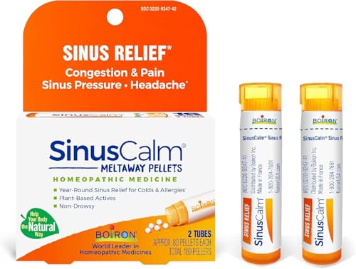 Boiron SinusCalm Pellets for Sinus Pain Relief, Runny Nose, Congestion, Sinus Pressure,
