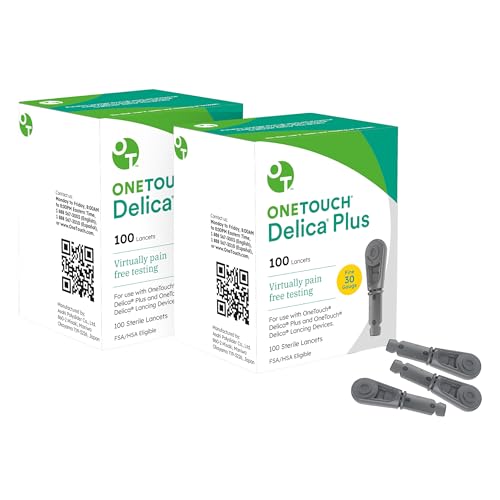 OneTouch Delica Plus 30-Gauge Lancets for Diabetes Testing, 200 Count