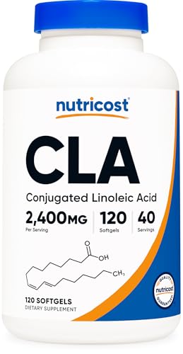 Nutricost CLA (Conjugated Linoleic Acid) 2,400mg, 120 Softgels, Gluten-Free | 800mg Per Softgel, GMO-Free