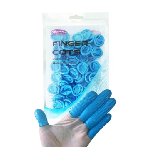 Large Disposable Nitrile Finger Cots, Non-allergenic No Powder Finger Protectors, Suitable for
