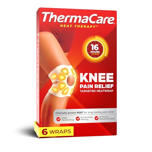 ThermaCare Knee Heat Wraps for Pain Relief, Heating Pads, 6 Count |