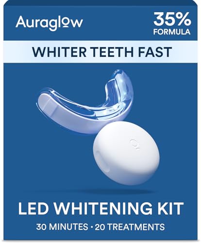 Auraglow Teeth Whitening Kit, LED Accelerator Light, 35% Carbamide Peroxide Teeth Whitening