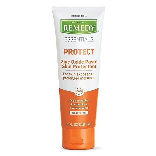 Medline Remedy Essentials Zinc Oxide Skin Protectant Paste (4 oz Tube), Unscented,
