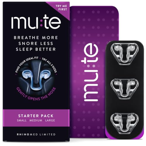 Rhinomed Mute Nasal Dilators for Sleep, Snoring Solution, Starter, 3 Sizes |