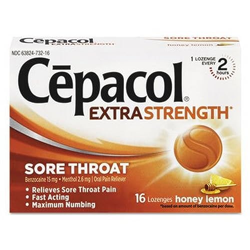 Cepacol Extra Strength Sore Throat Relief Lozenges, Honey Lemon Cough Drops, Maximum