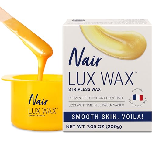 Nair Lux Wax, Microwaveable Hot Waxing Kit for Women, Stripless Hair Removal