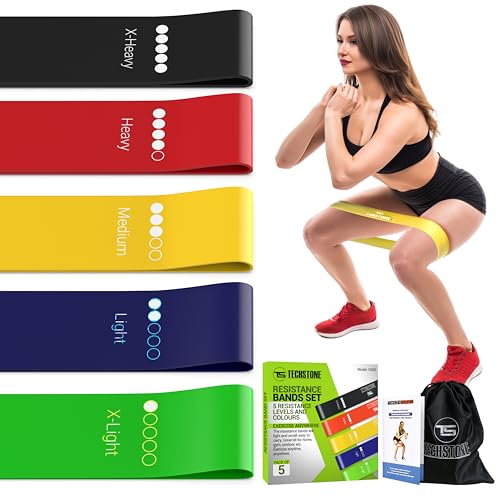 TechStone Resistance Bands Set – 5 Levels Loop Exercise Bands for Men
