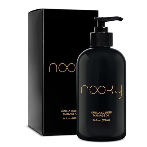 Nooky Vanilla Massage Oil with Fractionated Coconut Oil.16 Ounce | Silky, non-greasy