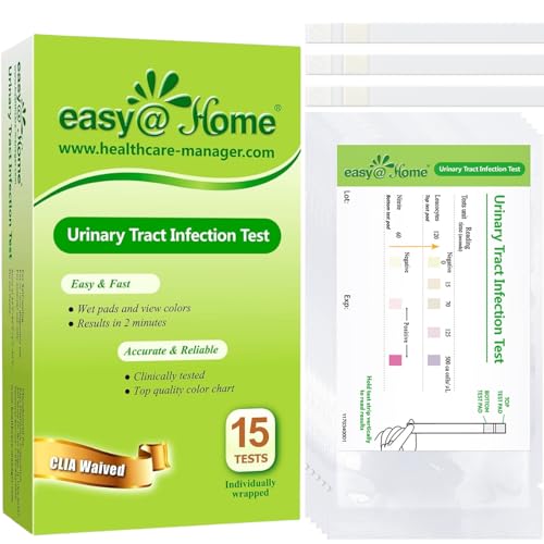 Easy@Home 15 Pack UTI Test Strips for Women, Urinary Tract Infections Test