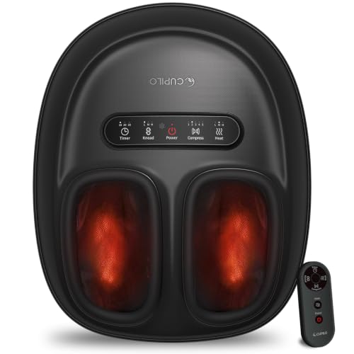 CuPiLo Foot Massager with Heat for Neuropathy-2026 Upgraded & FSA Eligible | Christmas Gift for Women Men, 3 NTC Heat & 5 Compression, Deep Shiatsu for Tired Feet & Plantar Fasciitis, Up to Size 13