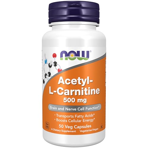 Now Supplements, Acetyl-L Carnitine 500 mg, Brain Energy*, 50 Veg Caps