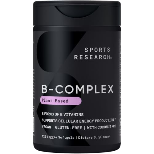 Sports Research® Vitamin B-Complex, 120 Count Plantgels™ | Full Spectrum of B
