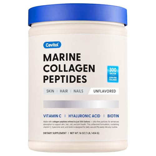 Cevitol Marine Collagen Peptides - Hydrolyzed Ultra-fine Collagen Powder for Women &