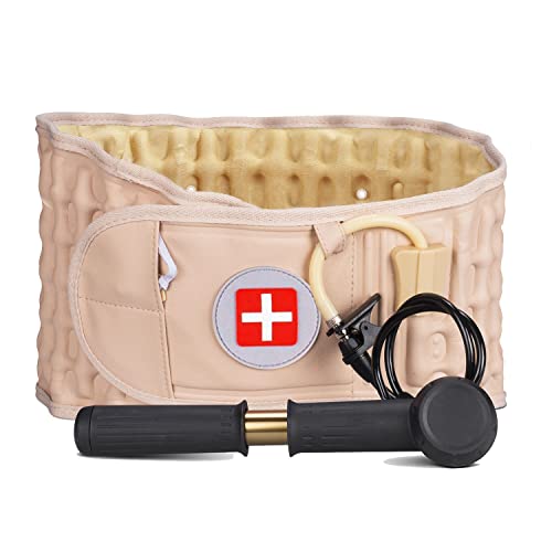 6xigouma Decompression Back Belt, Inflatable Back Brace for Back Pain,Beige | Inflatable