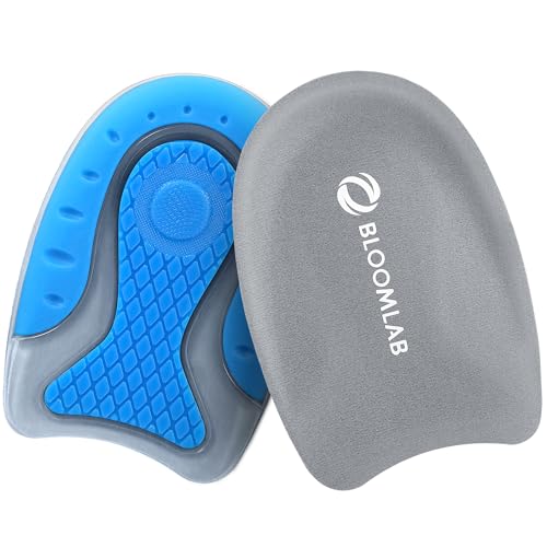 BloomLab Gel Heel Cups for Plantar Fasciitis & Heel Pain Relief, 2
