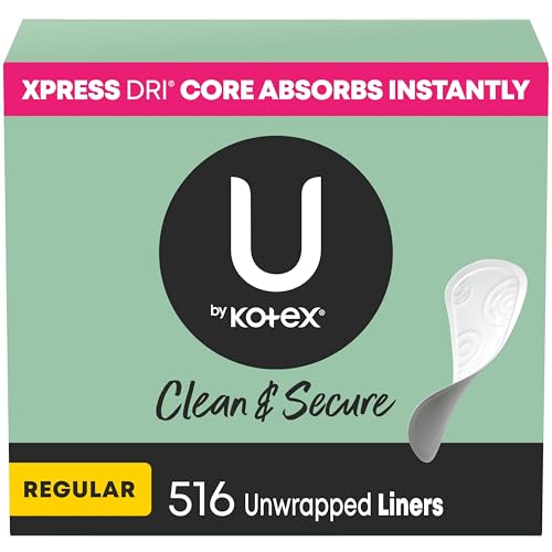 U by Kotex Clean & Secure Panty Liners, Light Absorbency, Regular Length,