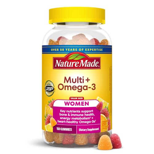 Nature Made Womens Gummy Multivitamins with Omega-3, 150 Gummies | Multivitamin for