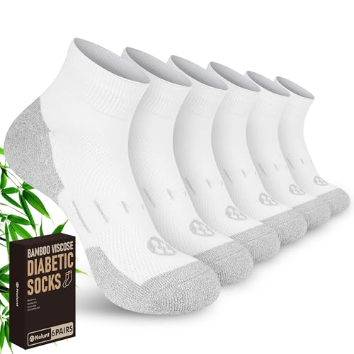 Nonlut Diabetic Socks for Men,6 Pairs Ankle Diabetic Neuropathy Socks for Men,Mens