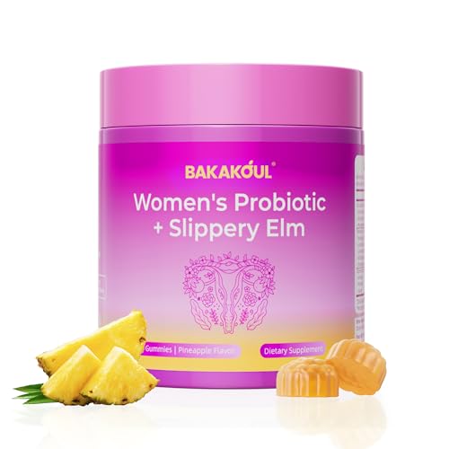 BAKAKOUL Feminine Probiotics Gummies for Women, Vaginal Probiotics with Slippery Elm,Prebiotics &