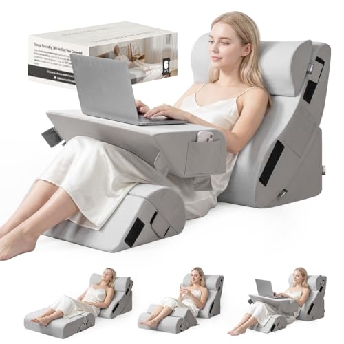 FifthQuarter 6PCS Orthopedic Wedge Pillow Set for After Surgery | Adjustable Upright