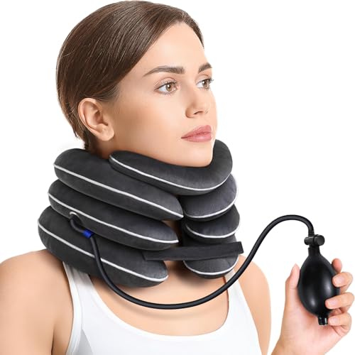 AUVON Inflatable Neck Stretcher with Chin-Up for Effective Neck Pain Relief |