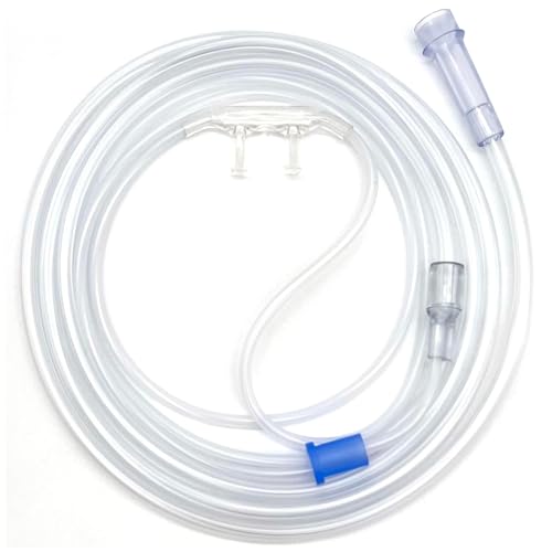 ResOne 4Ft Soft Adult Oxygen Nasal Cannula 5-Pack - Curved Prongs, Crush-Resistant