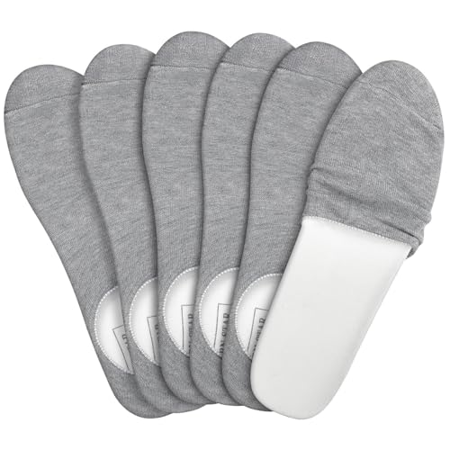 Skicuff 6 Pairs Charcoal Insole Socks, Sockless Covers, Gray