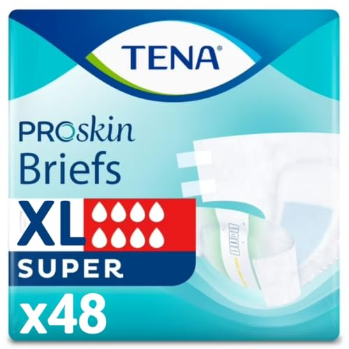 Tena Proskin Super Briefs, Incontinence Adult Diapers, Unisex, XL, 48 ct |