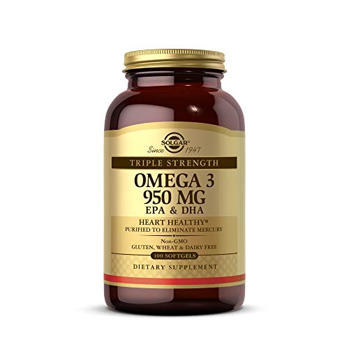 Solgar Triple Strength Omega-3 950 mg, 100 Softgels - Supports Cardiovascular, Joint