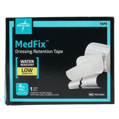 Medline MedFix Dressing Retention Tape with S-Release Liner, 4 in x 11