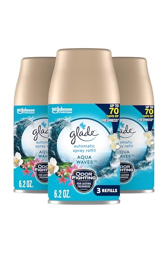 Glade Automatic Spray Air Freshener Refill, Aqua Waves, 3 Count | 6.2