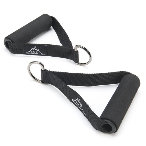Black Mountain, Heavy Duty Resistance Band Handles, Cable Machine Compatible, Black, 2