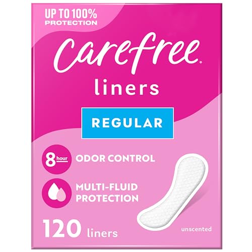 Carefree Panty Liners for Women, Regular, Unscented, 120 ct