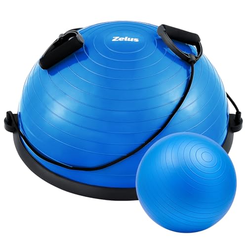 ZELUS 23in. Balance Ball with 55cm Yoga Ball, Resist Bands & Foot