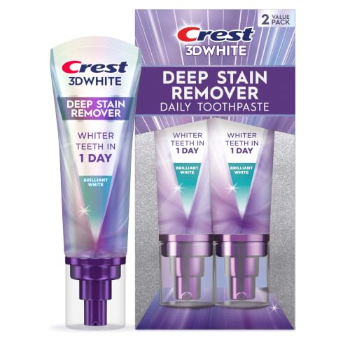 Crest 3D White Deep Stain Remover Brilliant White Toothpaste, 3.1 oz (Pack
