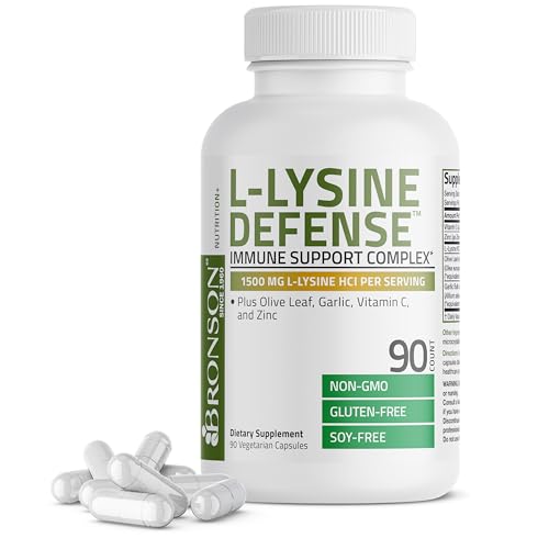 Bronson L-Lysine Defense Immune Support Complex, 1500 mg, 90 Capsules | Essential