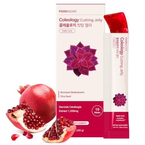 FOODOLOGY Coleology Cutting Jelly, Pomegranate Flavor, 10 Sticks | Dietary Fiber Supplement