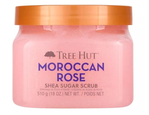 Tree Hut Moroccan Rose Body Scrub, Exfoliating Sugar Scrub, Vegan, 18 Oz