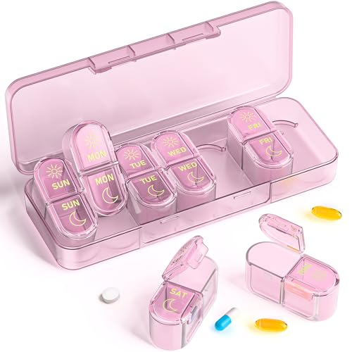 Pillex Pill Organizer 2 Times a Day, Weekly Pill Organizer AM PM